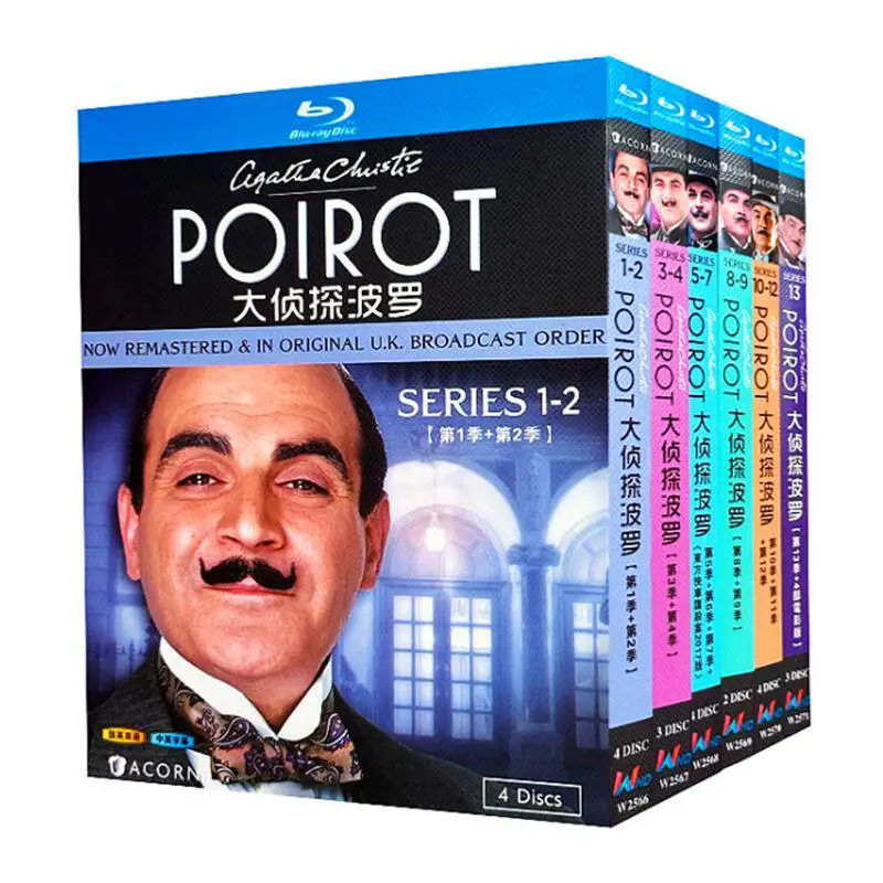 

Blu-ray Ultra HD British TV Series Agatha Christie's Poirot Seasons 1–13 plus Movie Edition Box Set