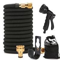 25-100FT Heavy Duty 8 Modes Garden Water Hose Kit  Flexible Stretch Pipe Water Pipes Spray Gun Expandable Garden Magic Hose