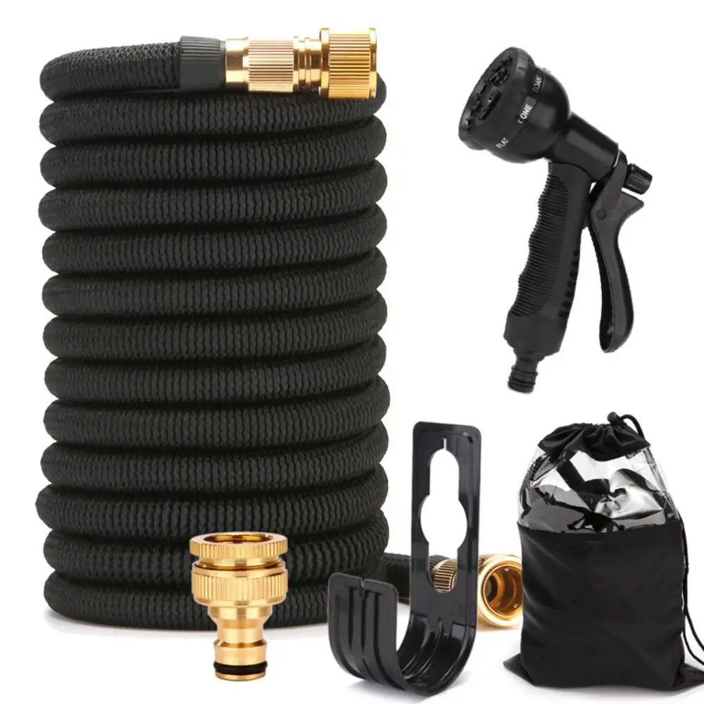 25-100FT Heavy Duty 8 Modes Garden Water Hose Kit  Flexible Stretch Pipe Water Pipes Spray Gun Expandable Garden Magic Hose 