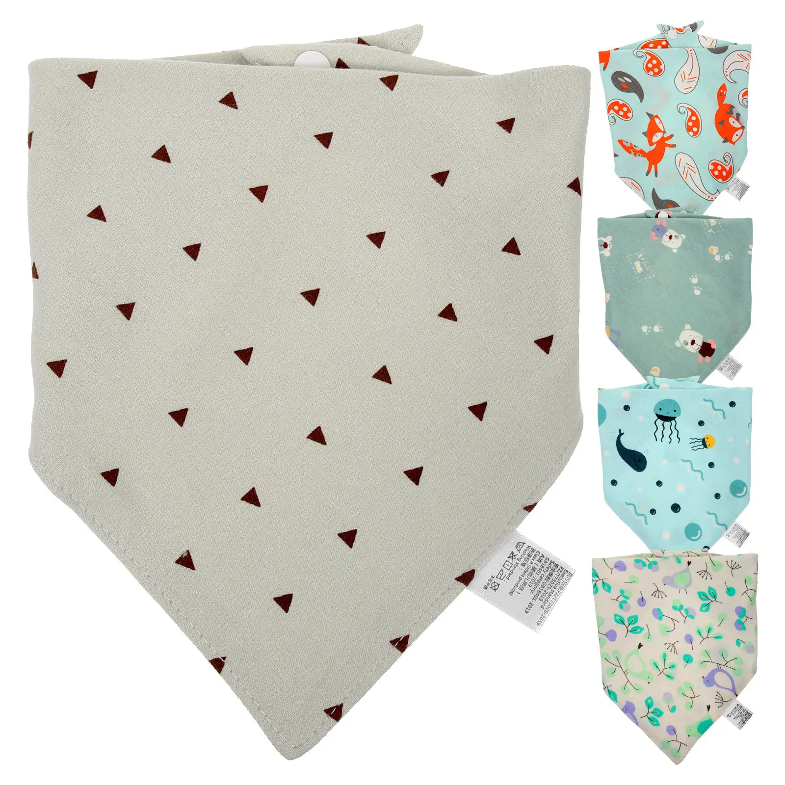 

5pcs Dribble Infant Baby Cotton Machine Newborn Bib Washable Newborn Baby Dribble Bib Nursing Triangular