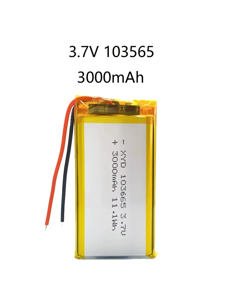 3.7V 103665 3000mAh Polymeer Lithium Batterij voor Schoonheid Apparatuur Kleine Apparaten LED Verlichting Rijden Recorder 100% origineel - afbeelding 2