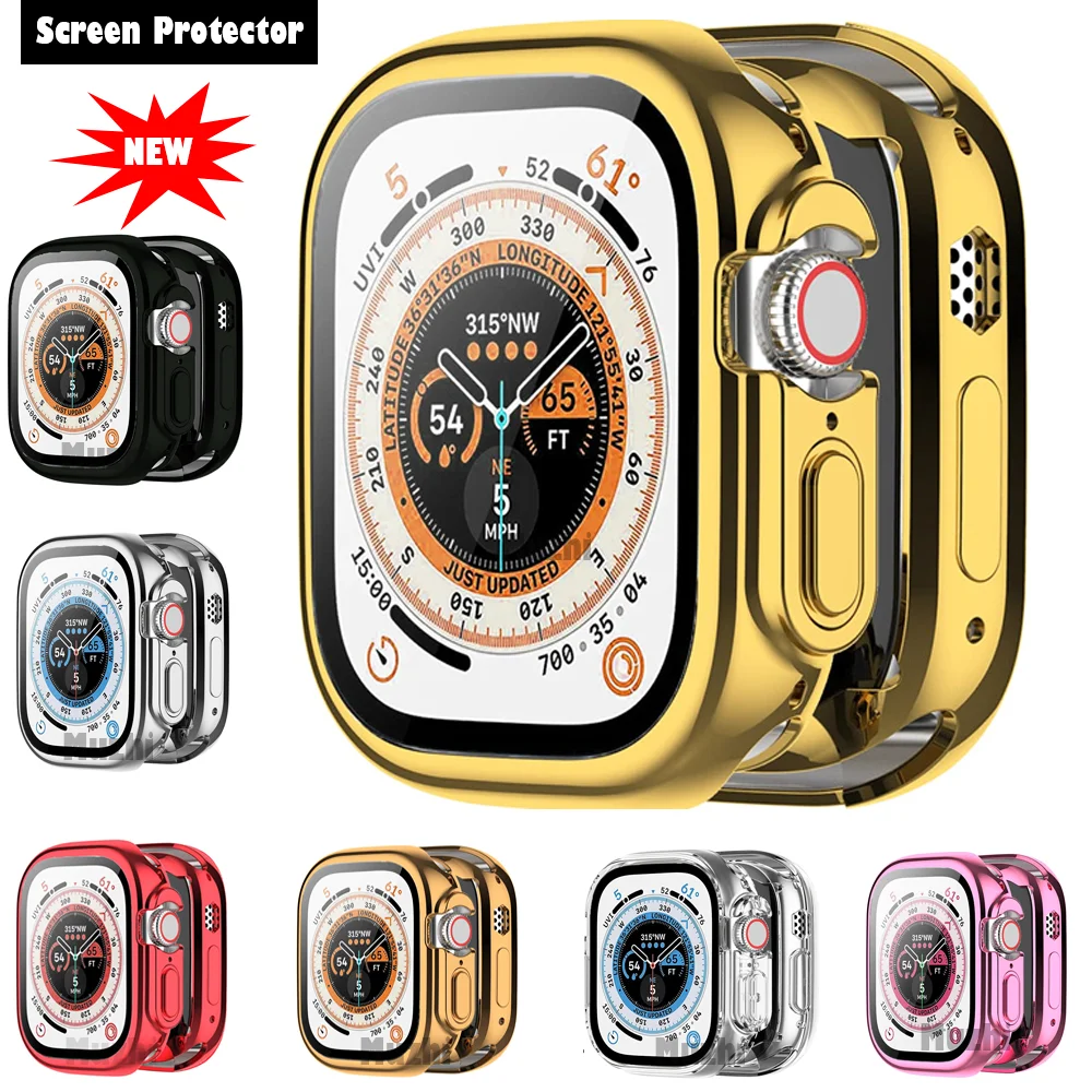49mm Cover for Apple Watch Ultra 49mm 45mm 41mm 42/38mm 44mm 40mm TPU bumper Screen Protector iWatch series 8 7 6 5 4 3 SE case
