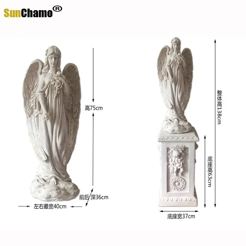 Imagem -05 - Escultura do Anjo para a Decoração Home Resina Europeia Character Art Bonita e Criativa