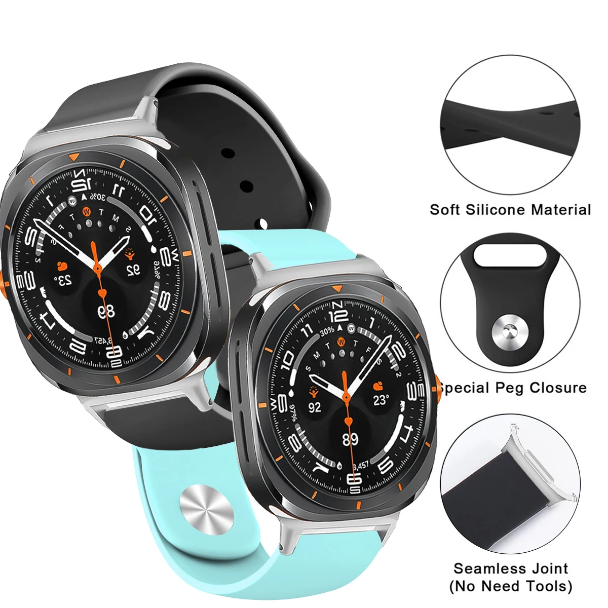 Silikonowy pasek sportowy do zegarka Samsung Galaxy 7 Ultra 47 mm Bransoletka na nadgarstek do paska do zegarka Galaxy Watch 7 Ultra