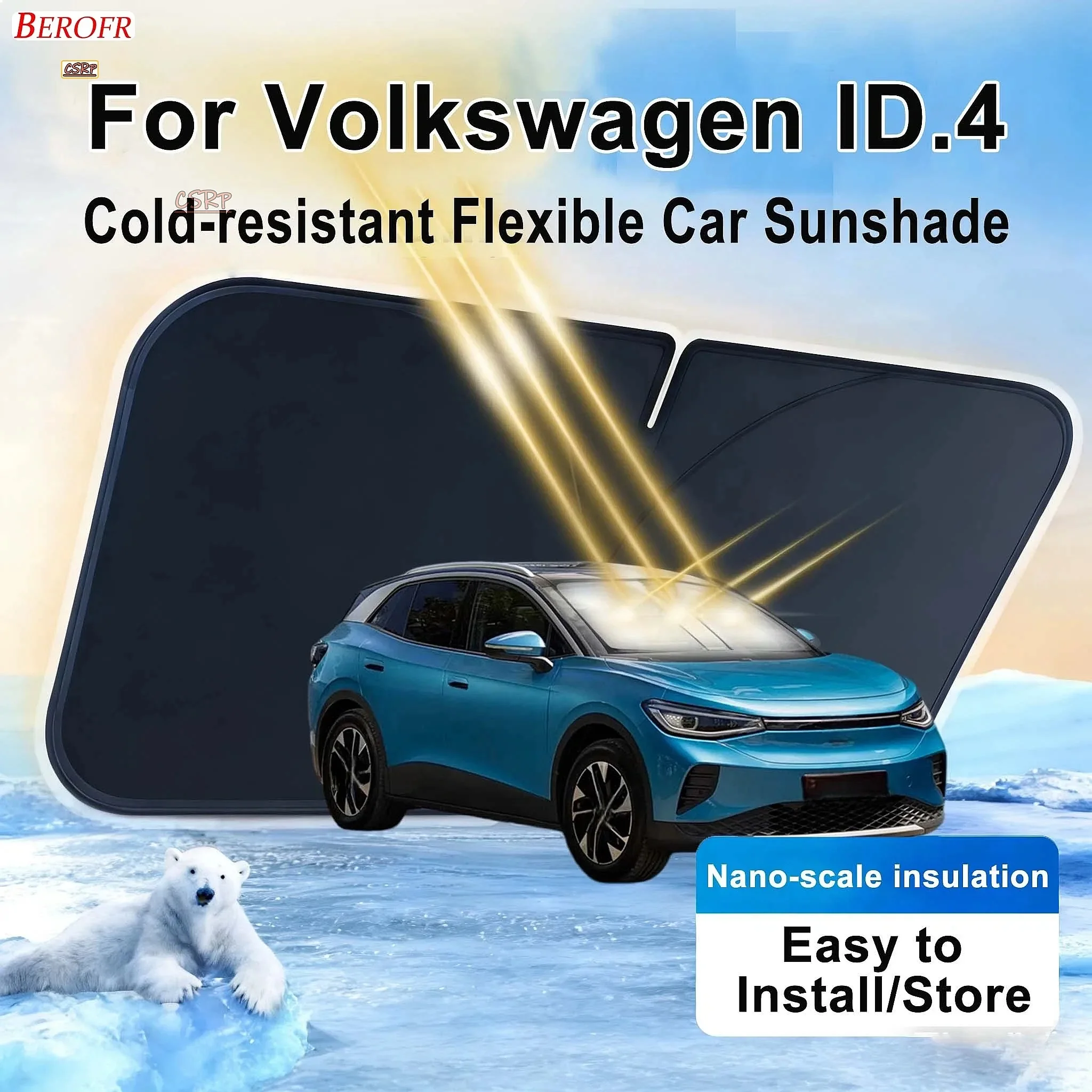 For Volkswagen ID.4 2021-2026 Car Windshield Sunshade Cover Front Window Sun Shade Heat Insulation Summer Auto Accessories