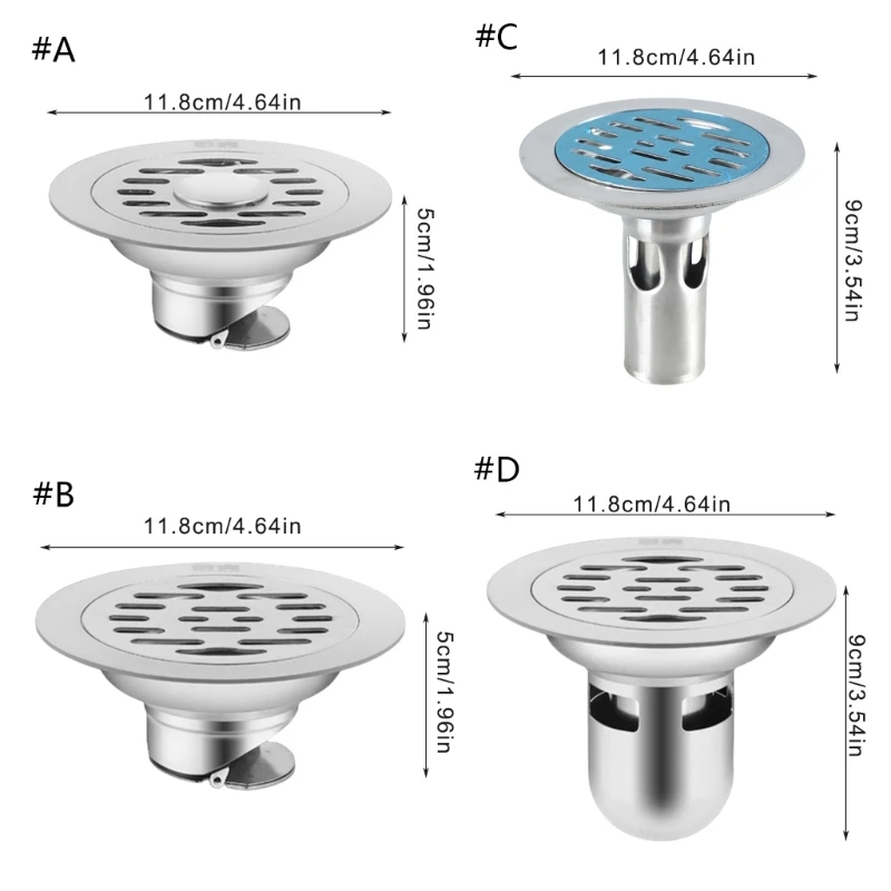Desagüe para suelo ducha redondo, escurridor antiolor, cubierta filtro ducha, fácil instalar, envío directo