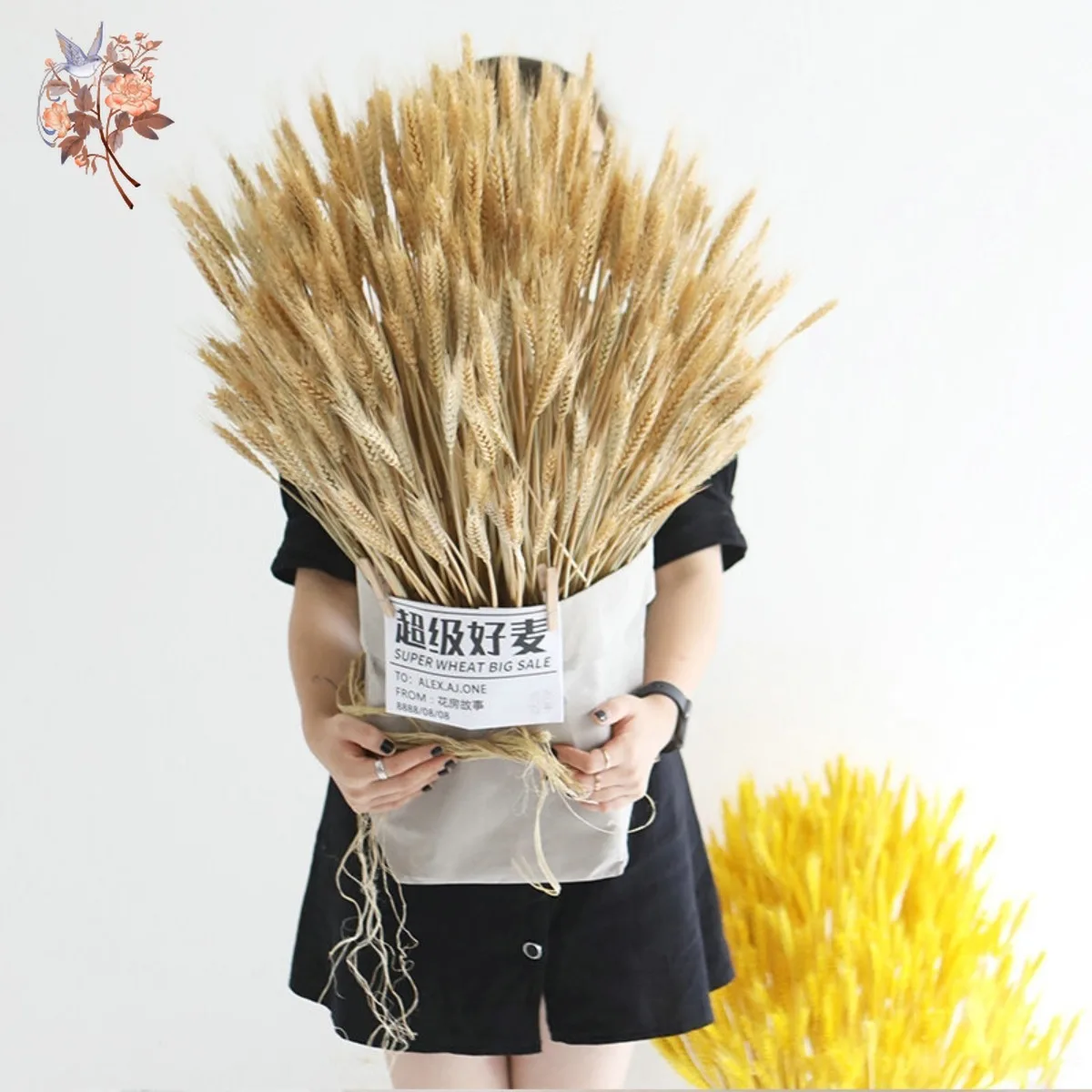 

100Pcs Natural Dried Flower Wheat Ear Bouquet for Wedding Supplies Party Decor DIY Craft Christmas Decorations Photography Props