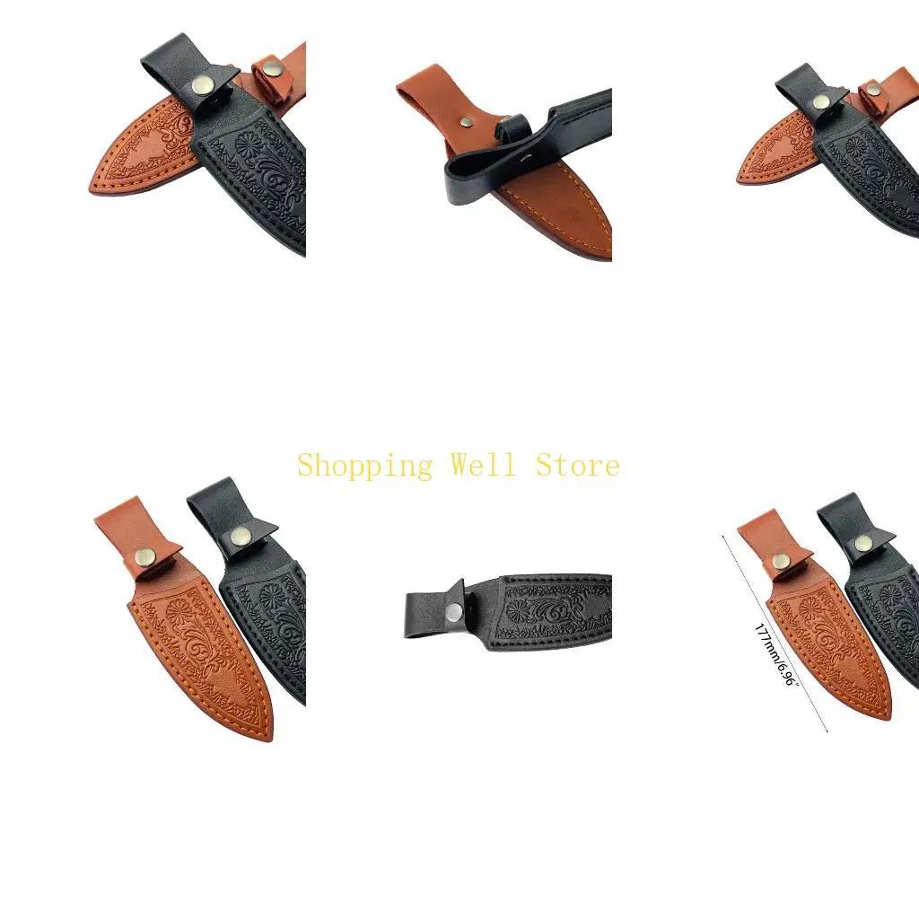 KX4B Functional Knife Case Waist Sheaths Real Leather Pockets Knife Case Cover