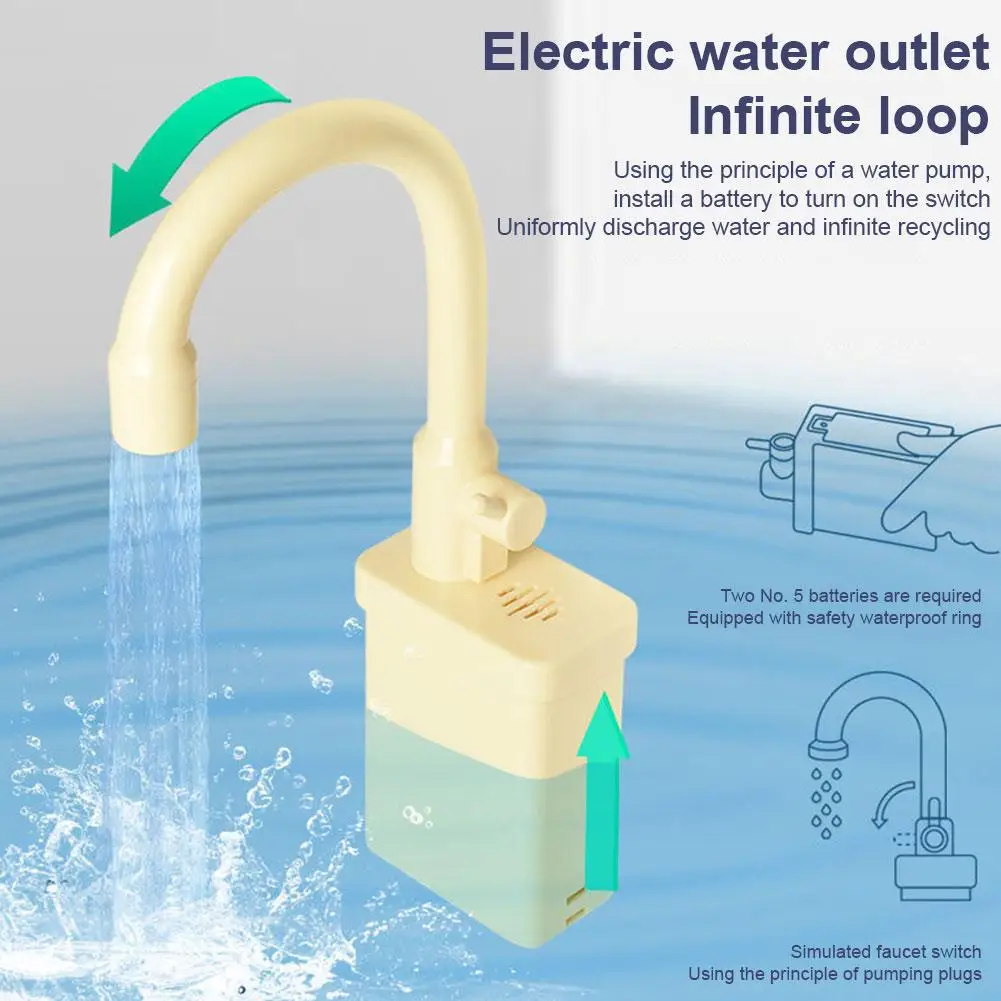 1 stks Waterkraan Fantasiespel Speelgoed Aanrecht Kraan Circulerend Watersysteem Voor Kinderen Rollenspel Zomer Water Leuk Speelgoed