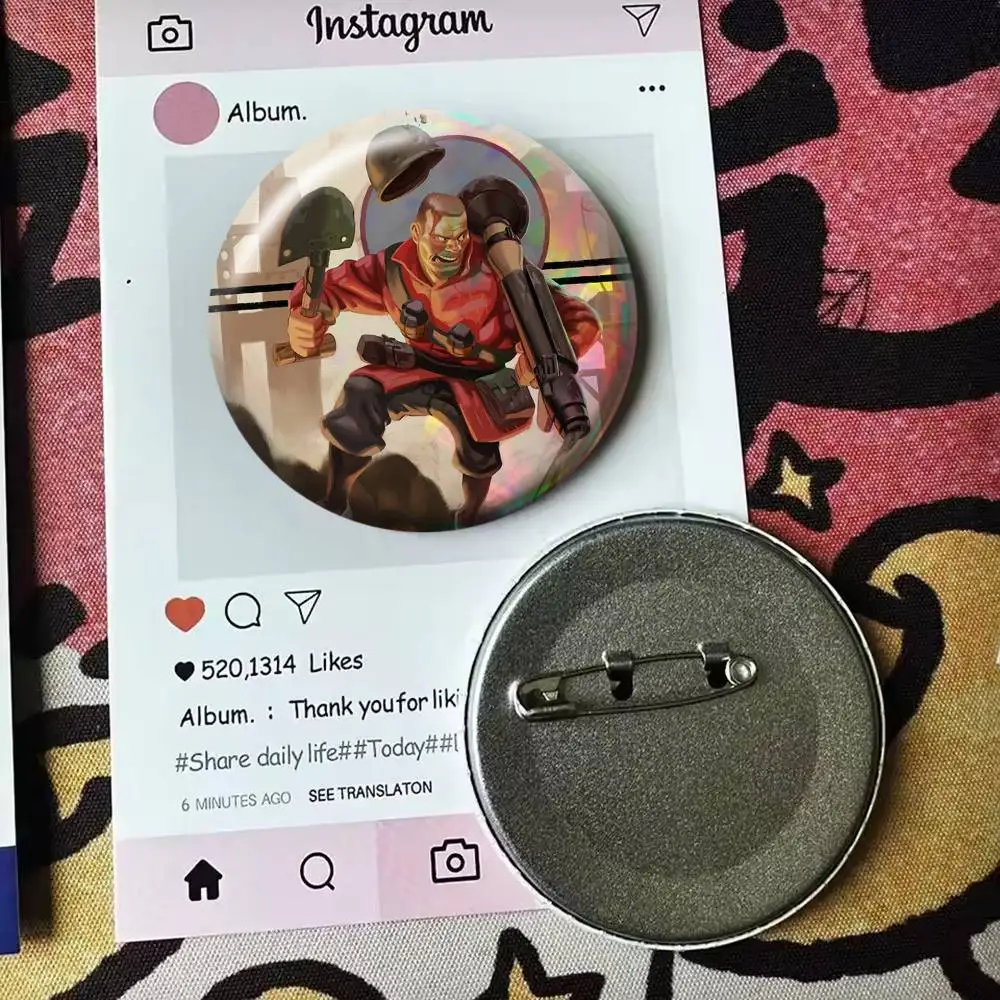Scout Medic TF2 Laser Badge Creative Pins Brooch for Bag Clothes Hat Decor Gifts Fans Collect