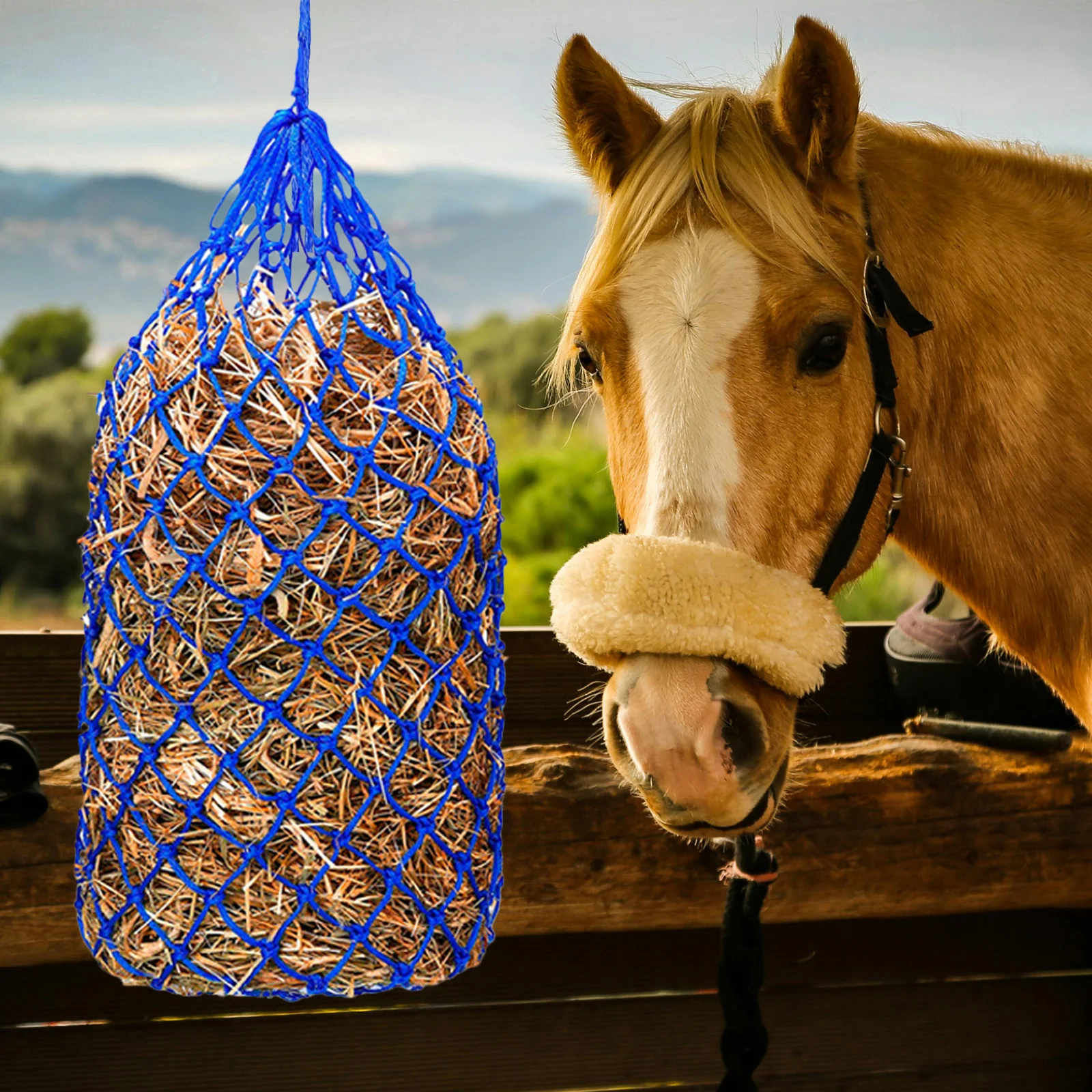 Slow Feeding Horse Hay Bag Sturdy Mesh Design Large Capacity Easy Clean Feeder Net Slow Feed Hay Bag