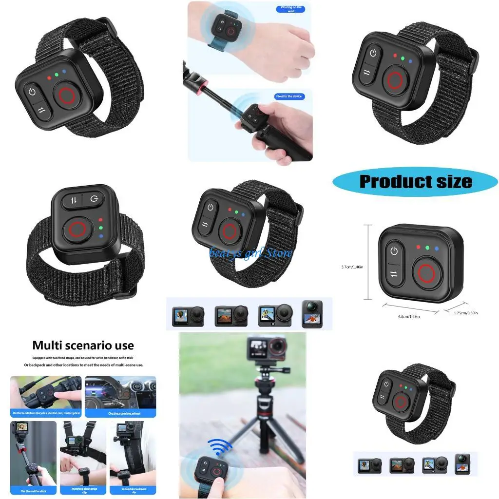 

Портативный пульт дистанционного управления экшн-камерой C7AB для быстрой настройки Action4/5/6/osmo360