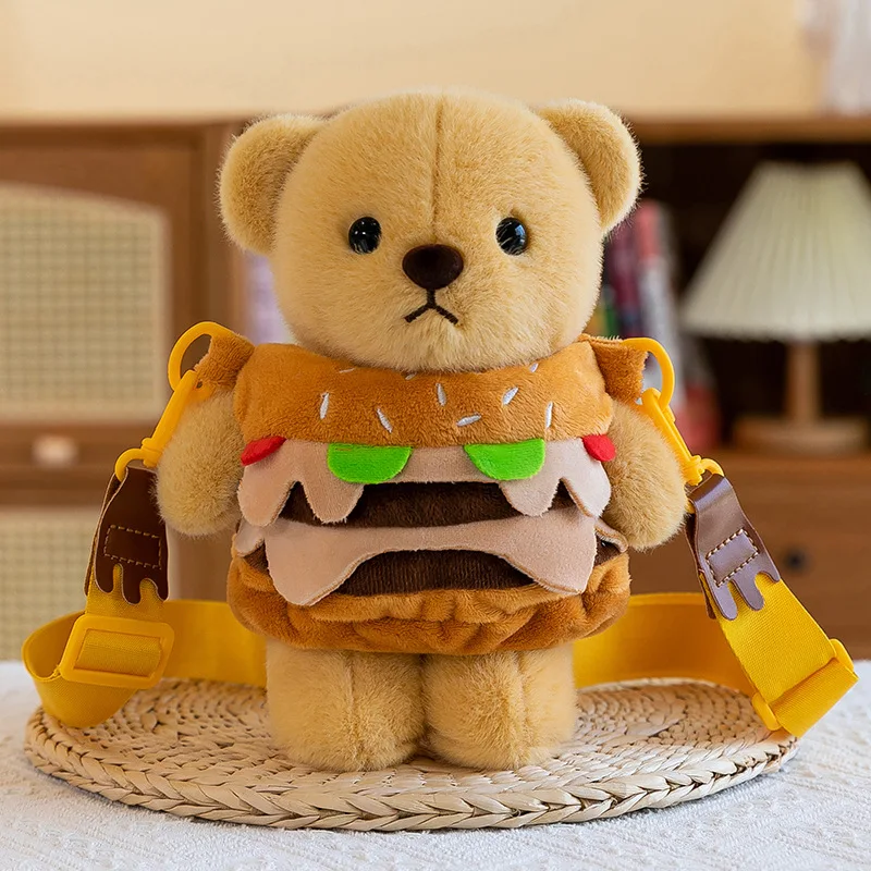 Bolso de hombro pequeño de oso hamburguesa desmontable creativo, bolso bandolera de muñeco de peluche Pochacco, monedero para niña, regalo de cumpleaños y Navidad