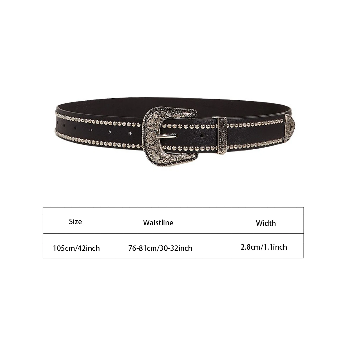 New Willow Nail Punk Style Belt Personalized Men's and Women's Jeans Trendy Fashion Universal Belt Europe and America