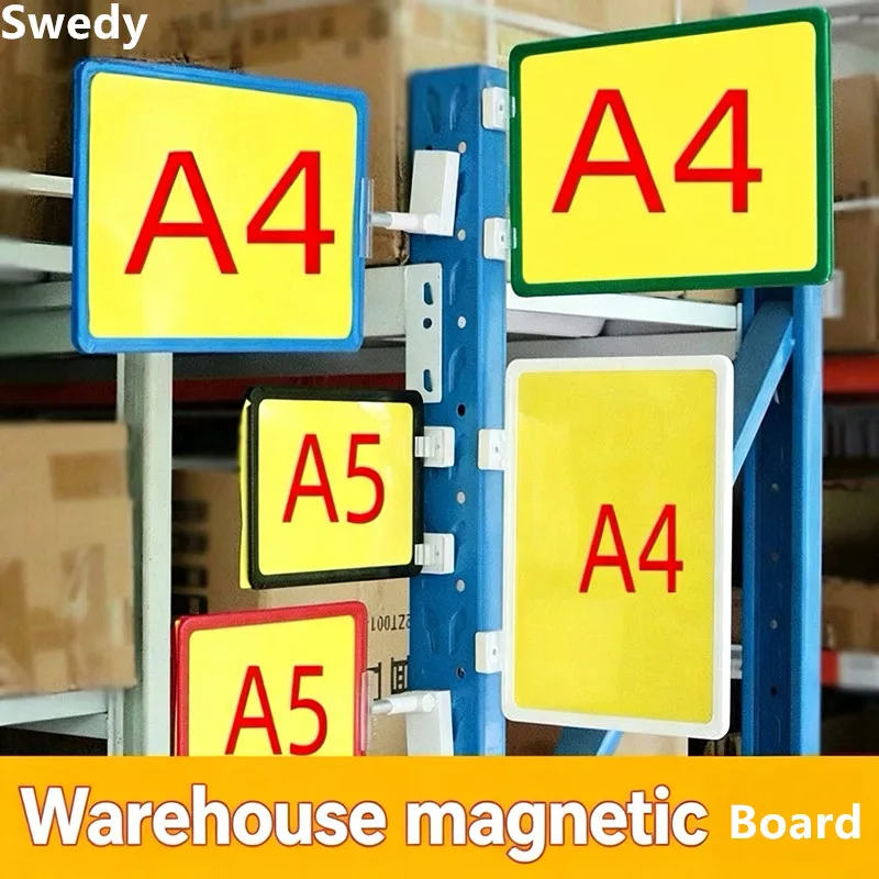 10 Pieces A5 148x210mm Magnetic Warehouse Classification Label Sign Holder Stand Frame Supermarket Price List Board Stand