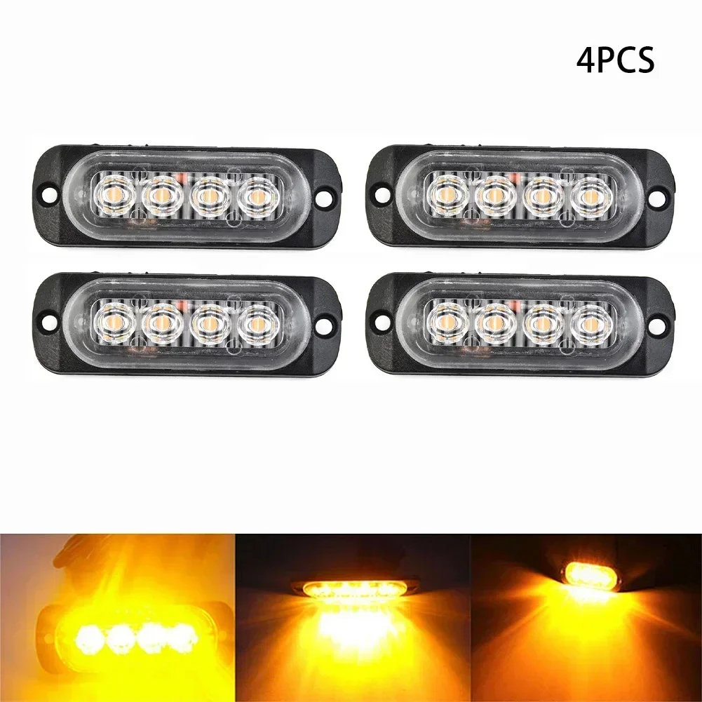 Led Side Marker Lights Amber Recovery Car 12V/24V LED Lighting Bar Orange Grill Breakdown Flash Led Emerge Strobe Lights