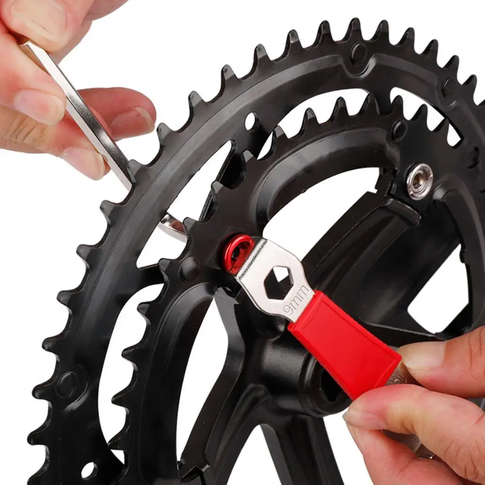 Bike Chainring Nut Wrench MTB Road Mountain Bike 9/10MM Hex Fixed Wrench Chainring Bolt Spanner Bicycle Repair Tools 자전거 악세서리