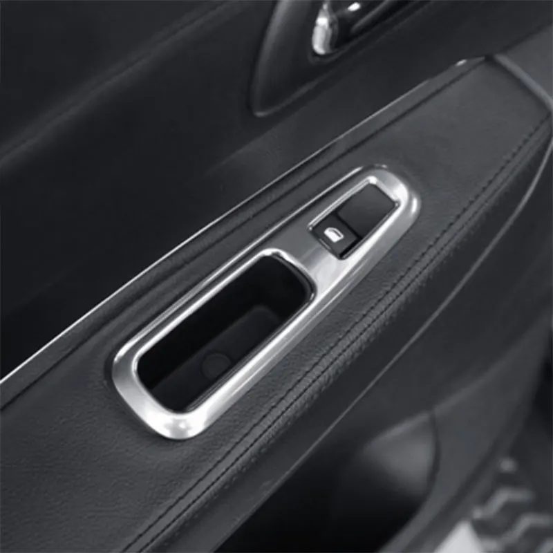Car Window Lift Switch Button Cover for Peugeot 3008 2013 2014 2015 Trim Chrome  Door Armrest Panel Handle Holder