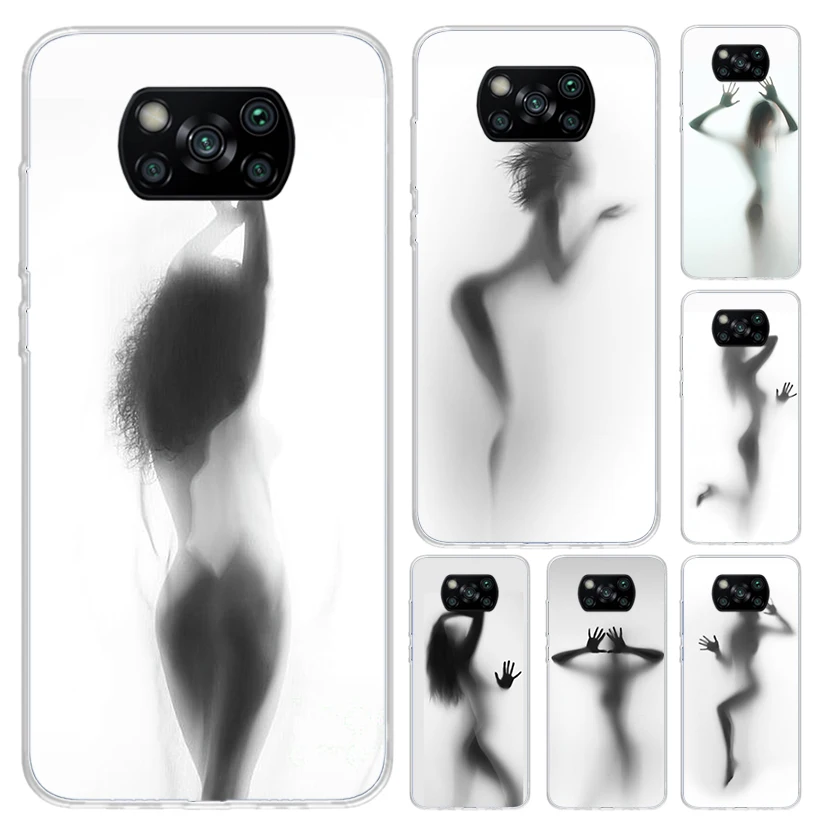 Woman Silhouettes Sexy Lady Girl Phone Case for Xiaomi Poco X6 X5 X4 X3 Nfc F6 F5 F4 GT F3 F2 Pro F1 M5S M4 M3 5G Soft Funda Pri