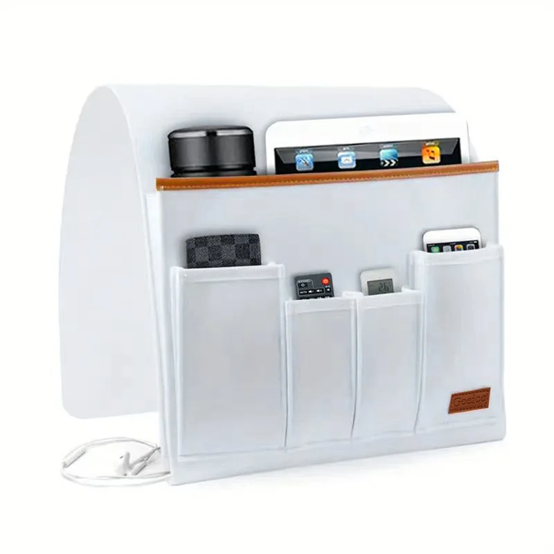 Kursi Rumah Tangga Caddy Felt Sofa Kursi Sandaran Tangan Organizer untuk Majalah Tablet Ponsel Remote Control Tas Penyimpanan Gantung