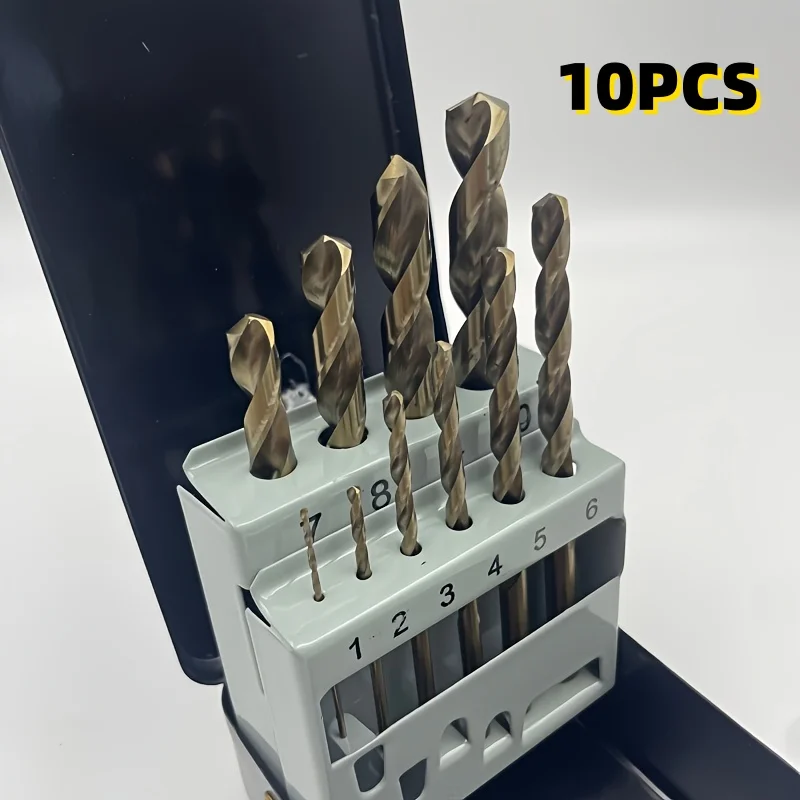 

10pcs HSS High Speed Drill Bits Set Tool Multi Function Metal Drills Power Tools Woodwork