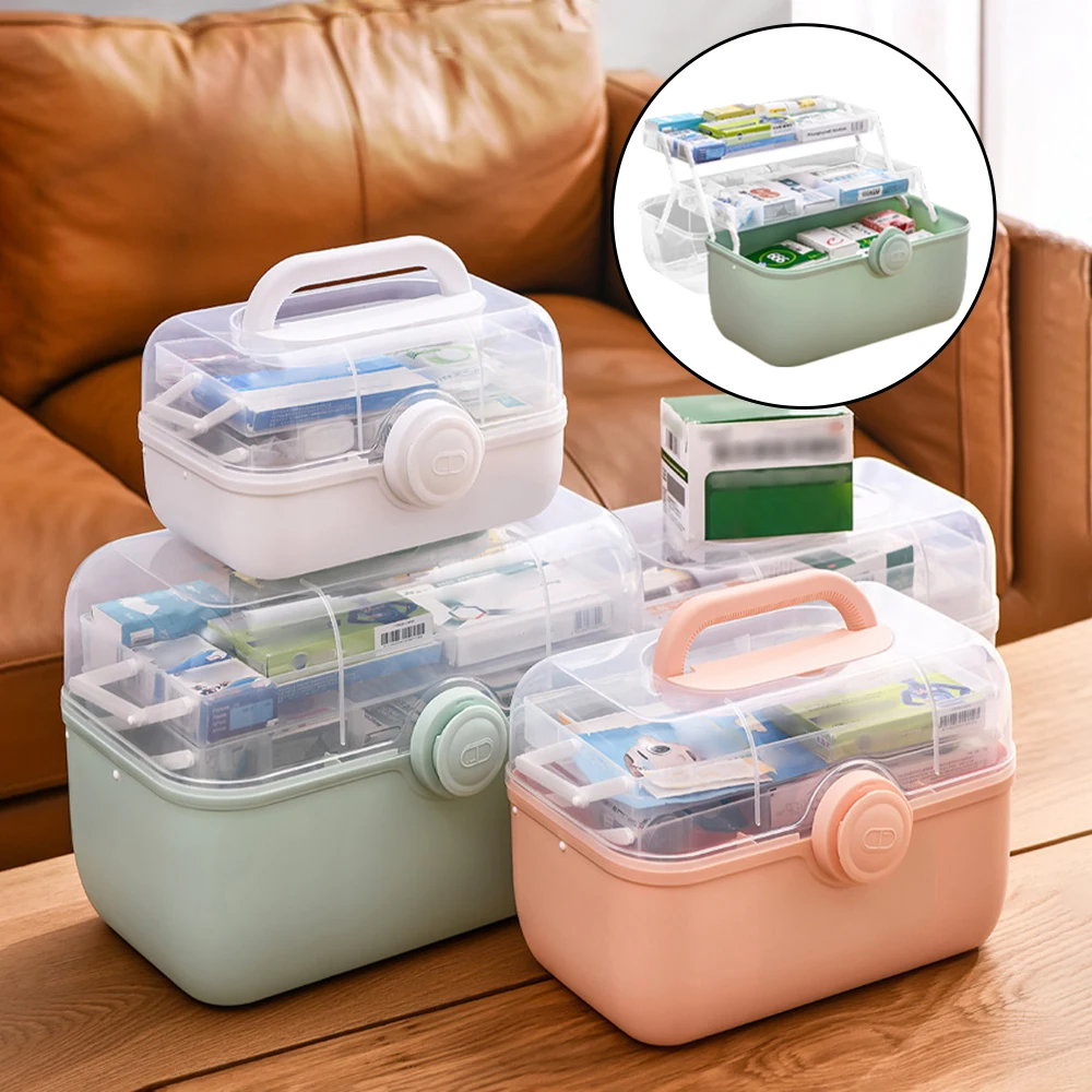 Storage Box For Home Medicine Large Capacity Multi-Layer Plastic Cosmetics Miscellaneous Items Desktop Storage Home Medicine Bo