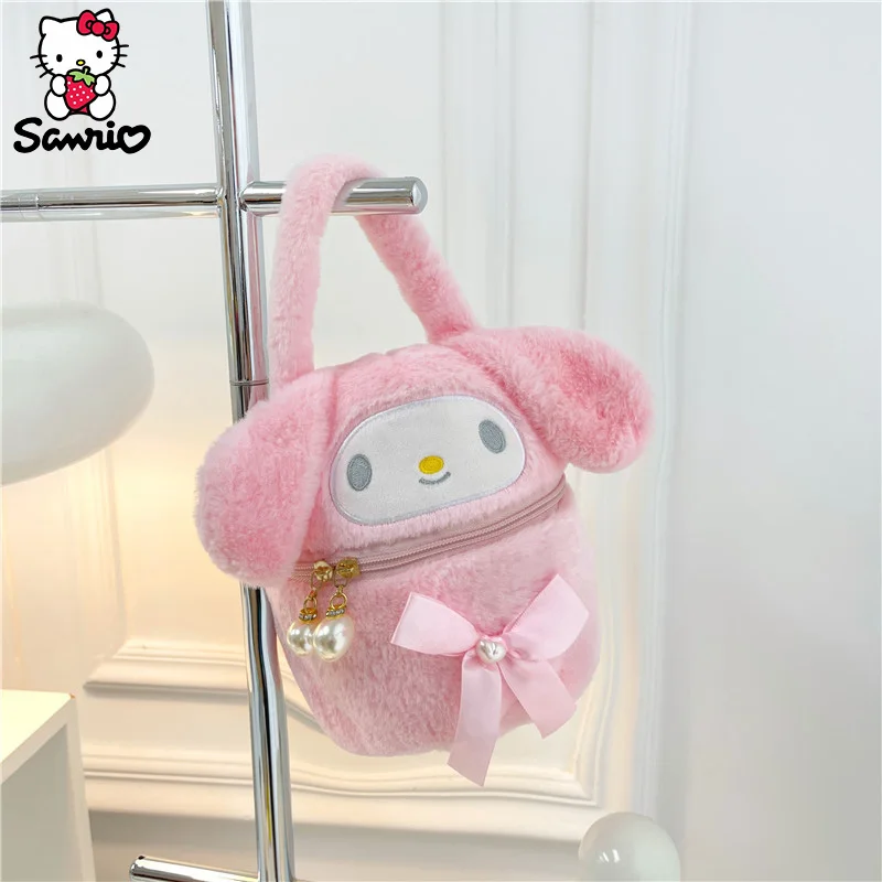 Sanrio Pluche Tas Cinnamoroll Draagtas Kuromi Handtas Mijn Melodie Schoudertas Cosmetische Hello Kitty Mode Make-Up Zakje Kerstmis Cadeau