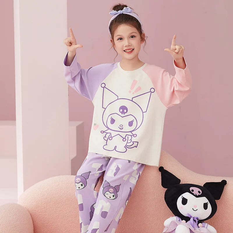 Lovely Pochacco Fashion Pajama Sets Girls Popular Print Comfortable Soft Night Clothes Set Long Sleeved Pants Autumn Winter