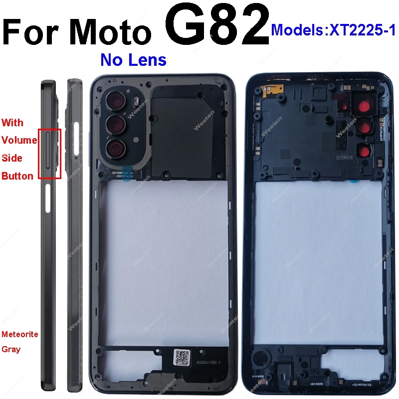 For Motorola MOTO G22 G42 G52 G62 G72 G82 5G Middle Housing Cover Frame Bezel with Lens Glass Frame Parts