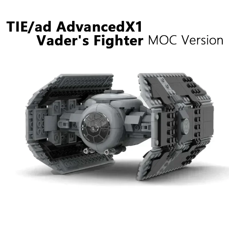 NEW 453Pcs MOC Spaceship TIE/ad Advanced x1 Fighters Building Blocks Modified from Tie Bomber Bricks Model DIY Toys Gift