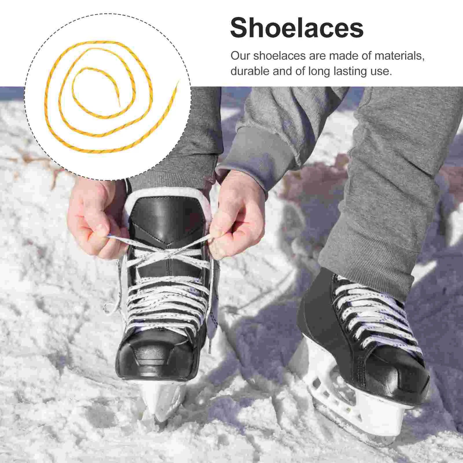 1 Pair Professional Ice Hockey Skate Laces Waxed Shoelaces Anti-Freezing Anti-Fracture Shoe Laces for Sports Skiing Hockey (