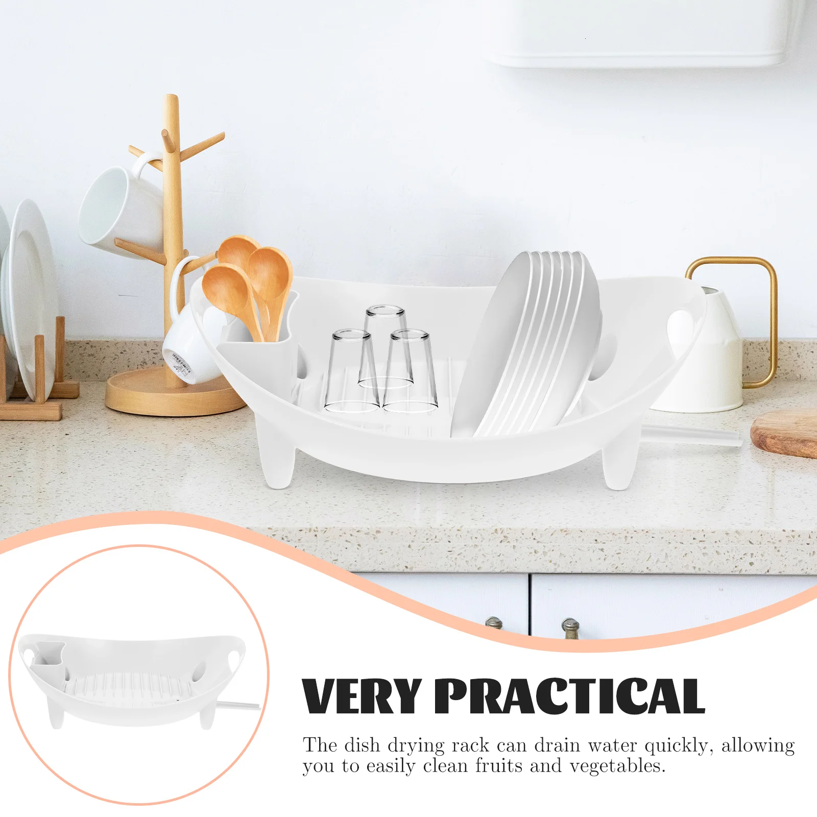 

Bowl Chopsticks Drainer Dish Storage ganizer Utensil Holder Rack Countertop Drying Kitchen Fruit Vegetable Compact Elliptical