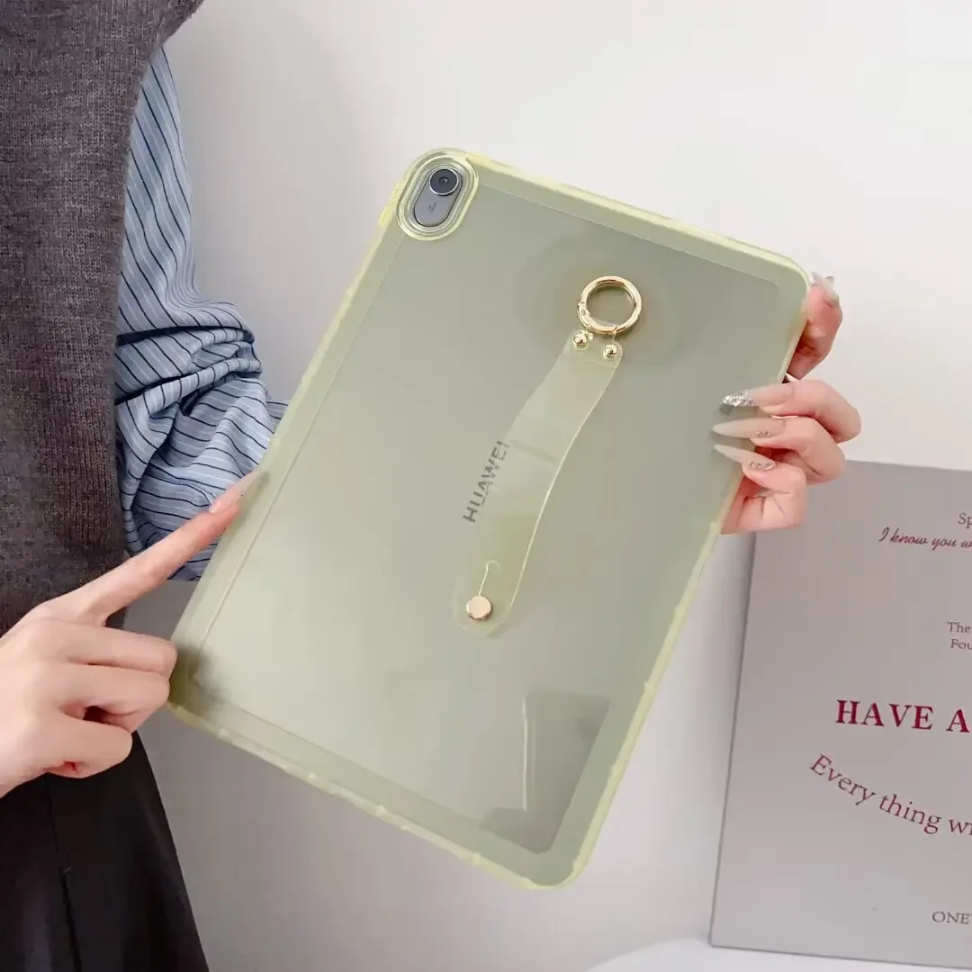 حافظة أطفال من البولي يوريثان لهاتف هواوي Matepad 11.5 Air 11.5 "11.5S 2024 SE 11 Honor Pad X8a غطاء لوحي مرن ناعم مع حزام معصم