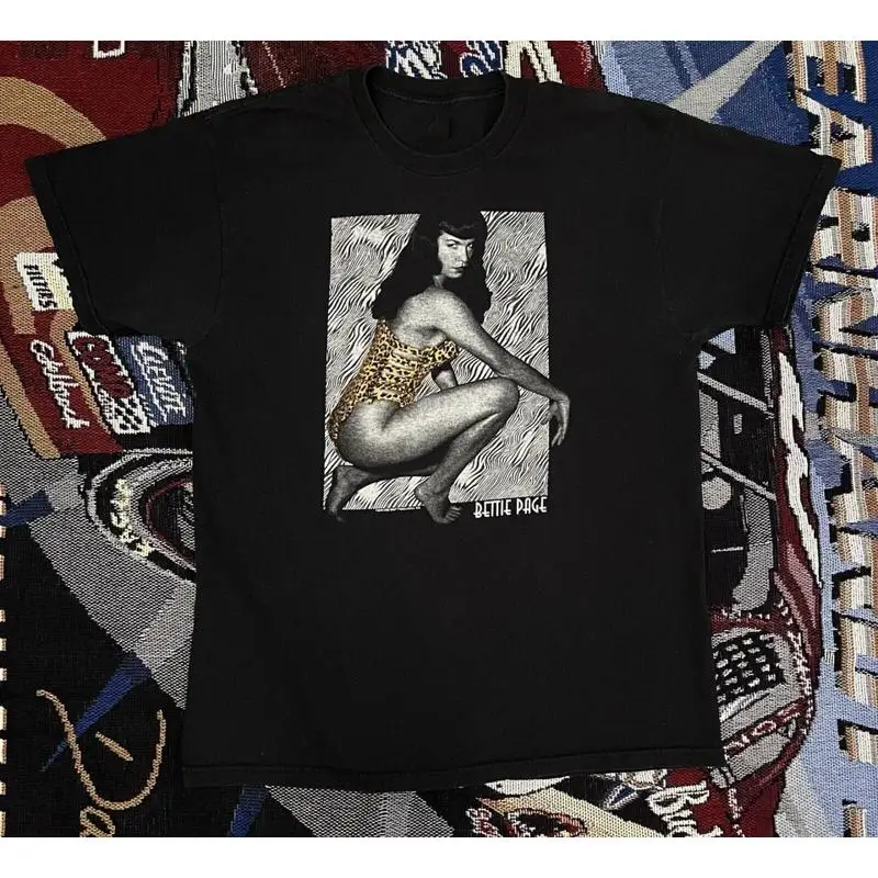 Vintage 90s Bettie Page Black tee T Shirt  Cotton All size HRN58