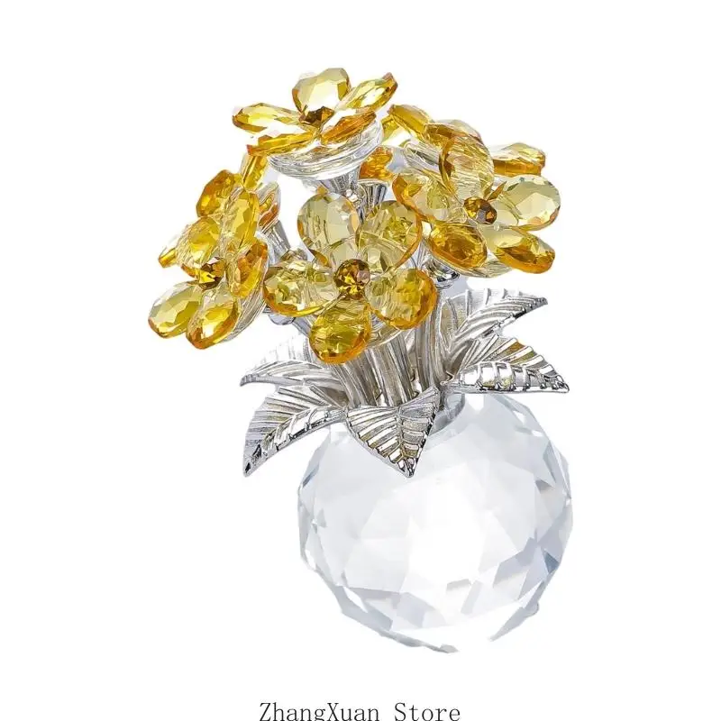 Delicate Crystal Forget Not Flower Figurine Unique House Accent for Wedding 3XUF