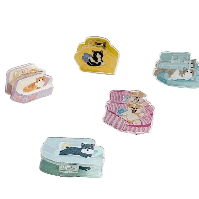 Decorative Sealing Clip 5PCS Cute Cats And Dogs Animal Cartoon PP Gift Bag Memo Clip For Storage Office School Accessories