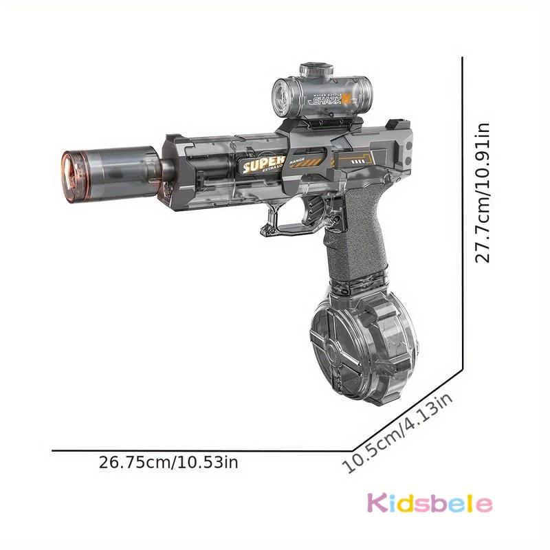 Cool ไฟฟ้าอัตโนมัติน้ํา Blaster เกมยิงกลางแจ้งไฟ Squirt Gun ช่วง 27-30 ฟุต USB ชาร์จน้ําปืนของเล่น