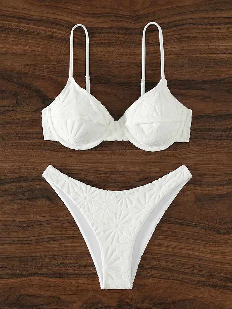 

AOTVOTEE Women Sexy Solid Print Backless Bikini 2 Piece Set Women Split Swimsuit Beach Bikini 2025 New Summer Swimwea Bikini Set
