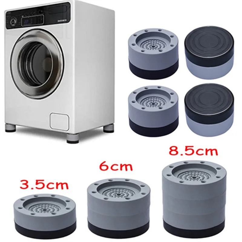 4 Pcs Washing Machine Anti Vibration Pads Lifting Rubber Feet Anti Slip Mute Furniture Leveler Universal Dampers Fixed Base