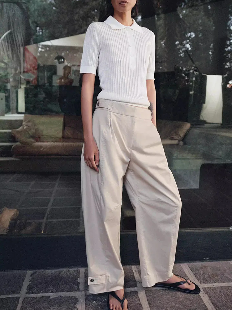 

Весна 2026: Новинка! Женская вязаная повседневная полупрозрачная рубашка с коротким рукавом, модная, стандартной длины, на пуговицах