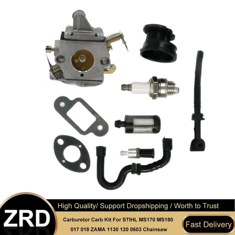Carburetor Kit for STIHL MS180 MS170 - Fixes Starting Issues - Replaces ZAMA 1130 120 0603