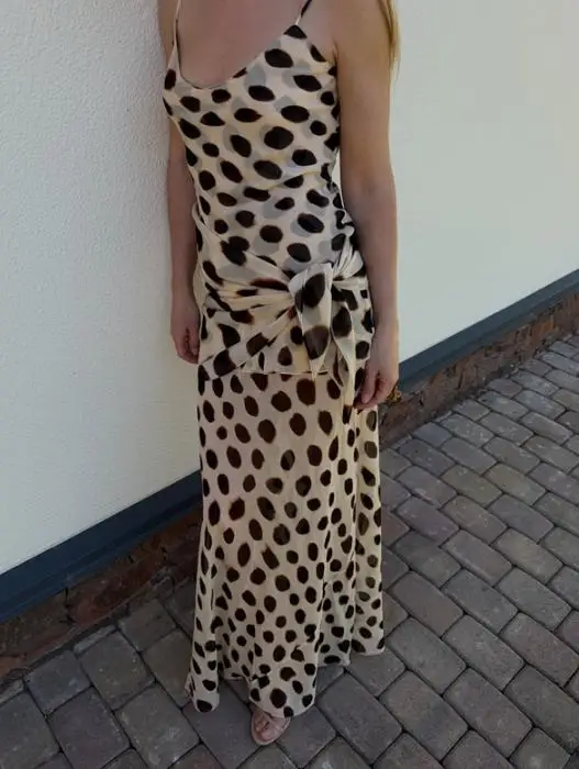 Polka Dot Mini Dress Retro A Line Puff Sleeve Waist Cinching Party Style for Women - Brown