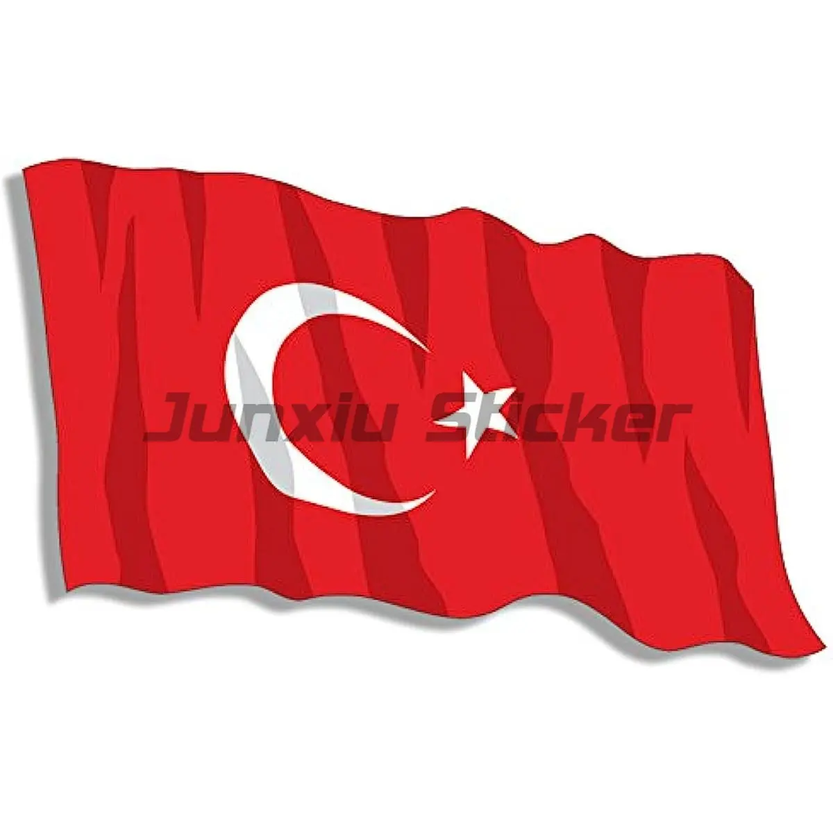 Funny Vinyl Decal Turkish Flag Moon and Star Car Sticker Waterproof Auto Decors on Truck Bumper Rear Window