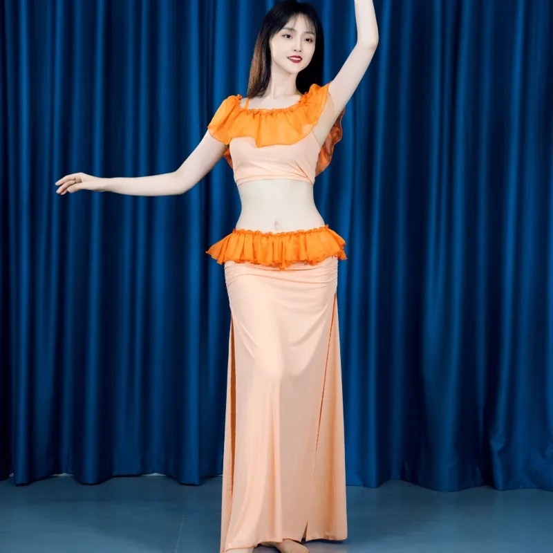 Customized Oriental Belly Dance Clothes Adult 2025 New Elastic Chiffon Lace Beautiful Long Skirt Set Belly Dance Costumes