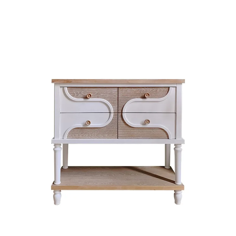 

Cream style, retro, solid wood, side cabinet, side cabinet, storage, tea, living room, entry, wall, entrance