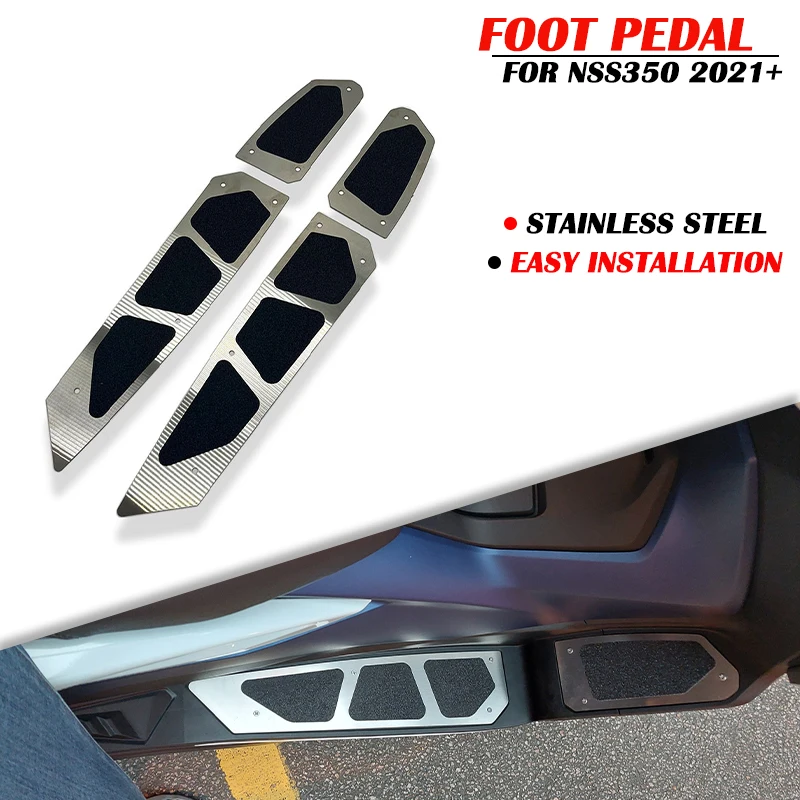 Floor Panel For Honda Forza350 Nss350 Forza NSS 350 2021 Stainless Steel Front and Rear Footerst Footboard Step Foot Pegs Pedal