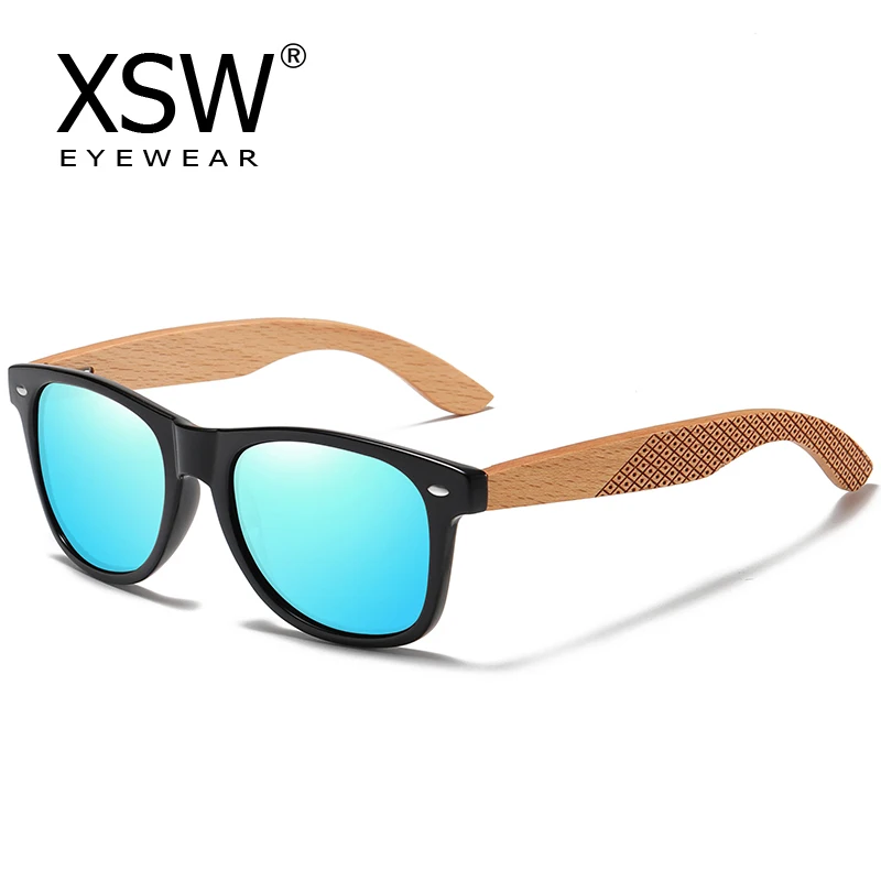 

XSW Vintage Women Bamboo Sunglasses Wooden Glasses Fashion Men Square Eyewear Shades Oculos De Sol Feminino Brand Designer L7062