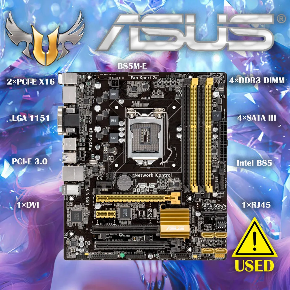 

for Asus B85M-E Motherboard B85 Socket LGA 1150 i7 i5 i3 DDR3 32G SATA3 USB3.0 Micro-ATX