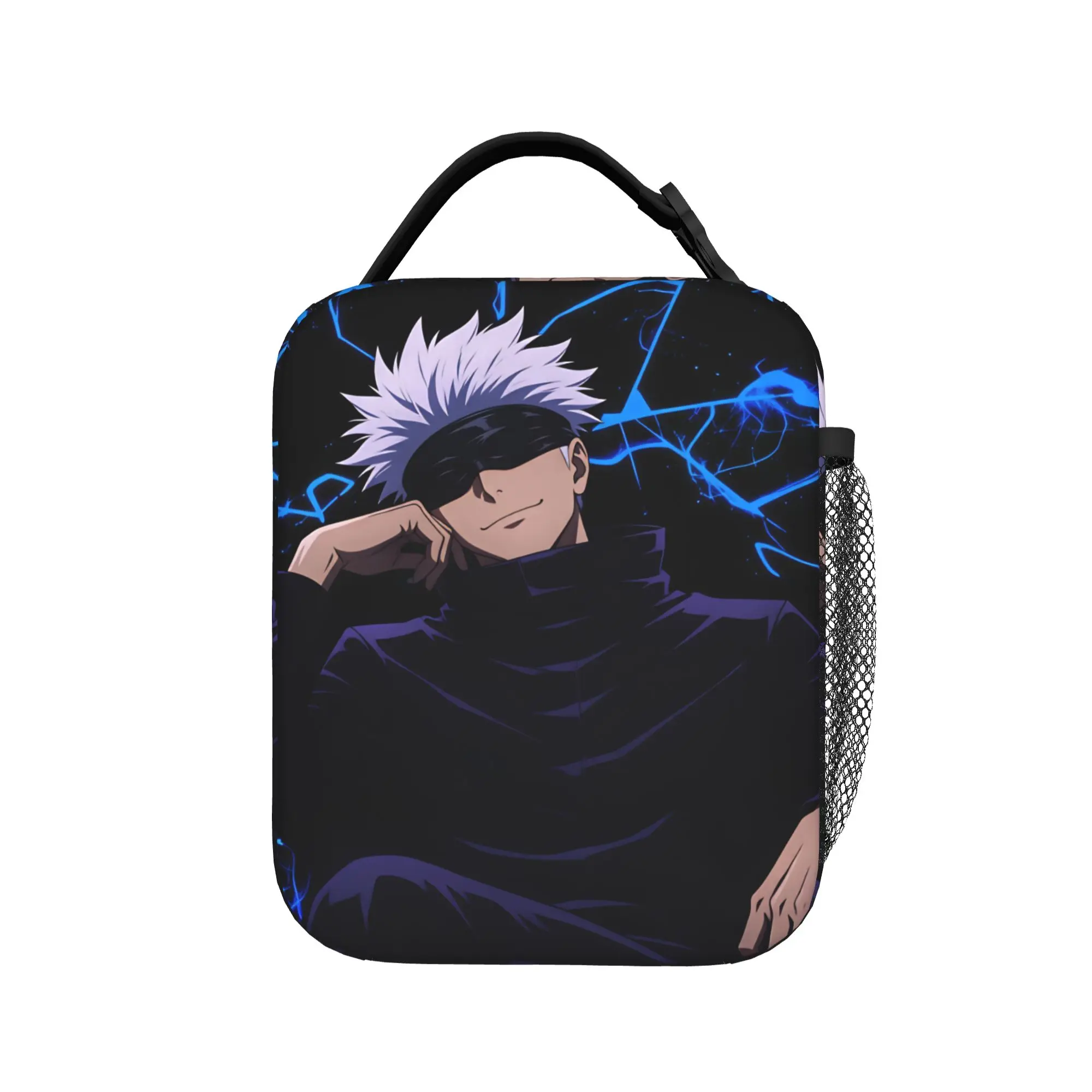 Satoru Gojo Comic Animation Lunch Bag Casual Lunch Box For Child School Portable Cooler Bag Oxford Thermal Tote Handbags