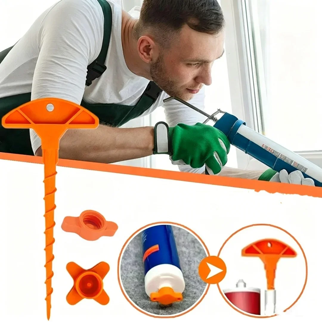 Universal Sealant Saver Cap and Glue Nozzle Cleaner, Anti-Drying Silicone Caulk Tube Cover for Standard Caulking Guns DIY Tools